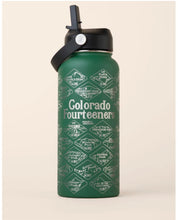Load image into Gallery viewer, Colorado Fourteener 32oz Bucket List Water Bottle w/ Stickers