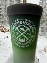 Load image into Gallery viewer, Silicone Squeezable Pint w/ Lid &amp; Straw, Evergreen, CFM Logo, Silipint™️