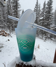 Load image into Gallery viewer, Silicone Squeezable Pint w/ Lid &amp; Straw, Sea Spray, CFM Logo, Silipint™️