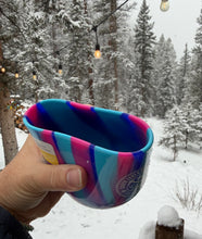 Load image into Gallery viewer, Silicone Squeezable Wine Cup, Berry Stripe, CFM Logo, Silipint™️