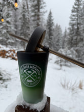 Load image into Gallery viewer, Silicone Squeezable Pint w/ Lid &amp; Straw, Evergreen, CFM Logo, Silipint™️