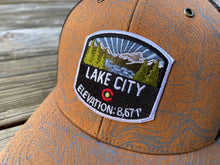 Load image into Gallery viewer, Hat, Lake City, CO Uncompahgre Topo Trucker
